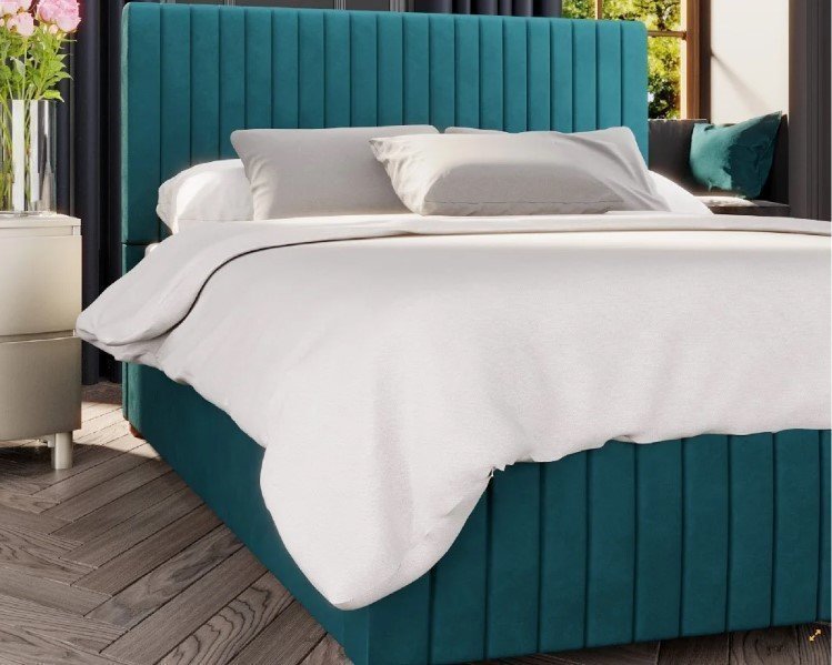 Laurence Llewelyn-Bowen Estella Velvet Fabric Ottoman Bed 3ft Single Plush - Emerald - Image 3