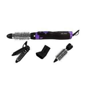 Nicky Clarke 1000W 4-in-1 Frizz Control Ionic Hot Air Brush Volumising Hair Styler, 2 Heat / Speeds & Cool Shot - NHA046