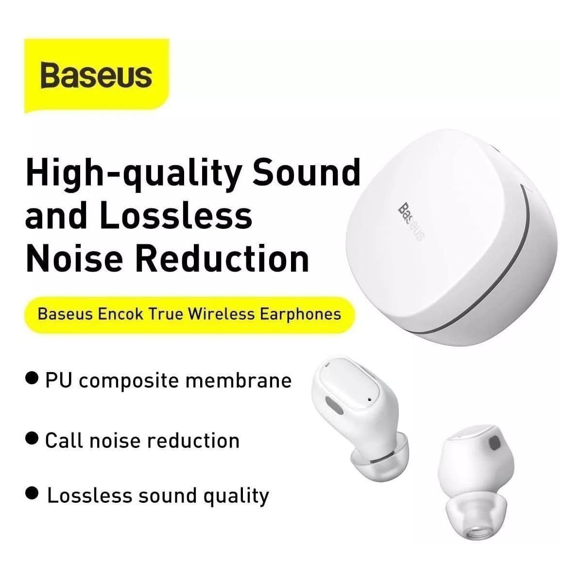 Baseus Encok True Wireless Earphones WM01 Plus (White) - Image 4