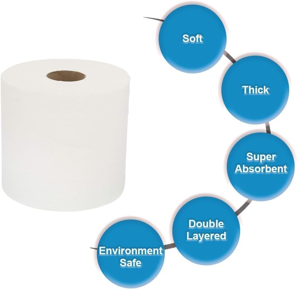 Strong Cleaning Centrefeed Rolls – for Cleaning & Hygiene - Multipurpose, White (Pack of 6) - Image 2