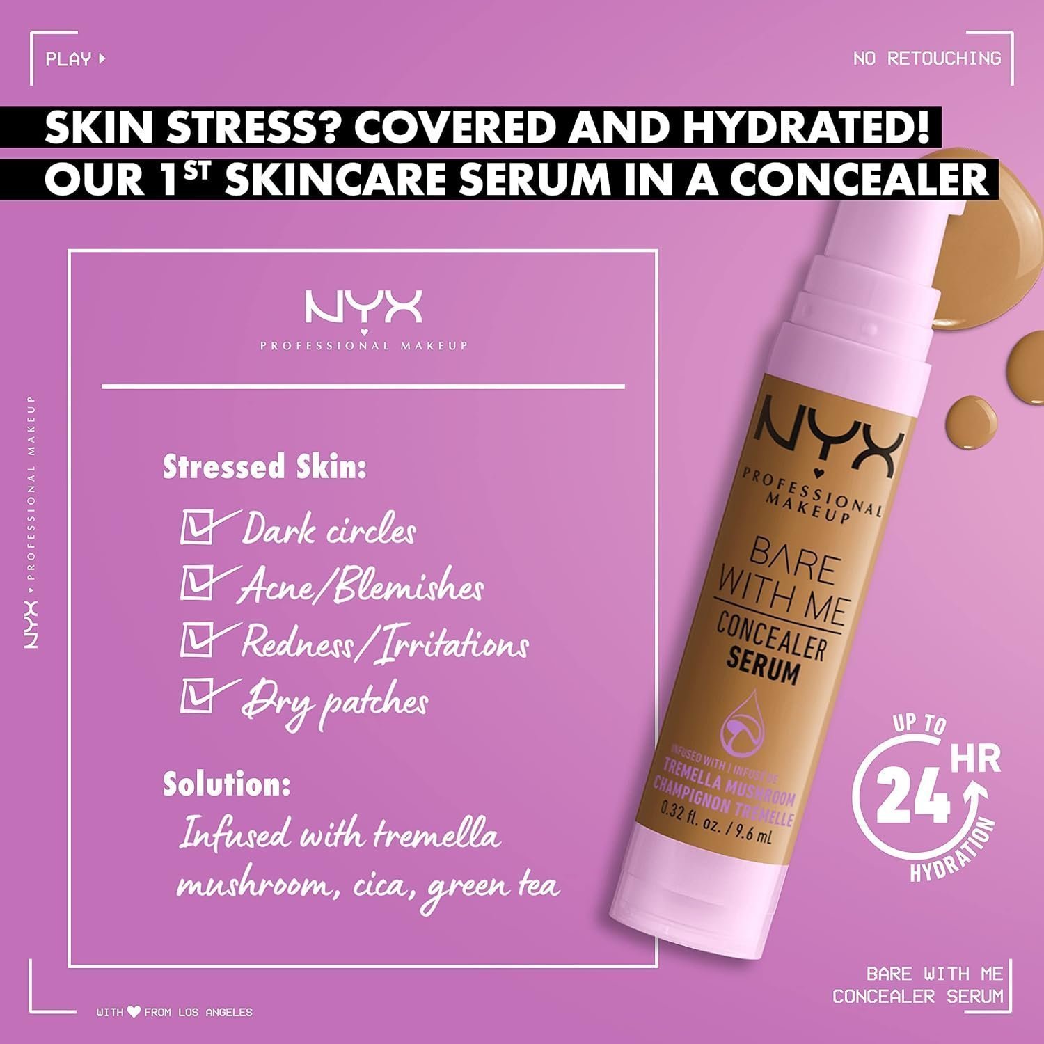NYX Professional Makeup Bare With Me Concealer Serum, Vanilla, 9.6ml - Image 3