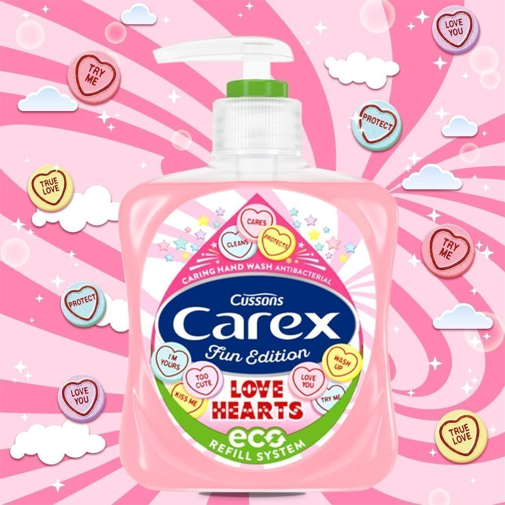 Carex Fun Editions Love Hearts Hand Wash Pack of 6, 250 ml - Image 2