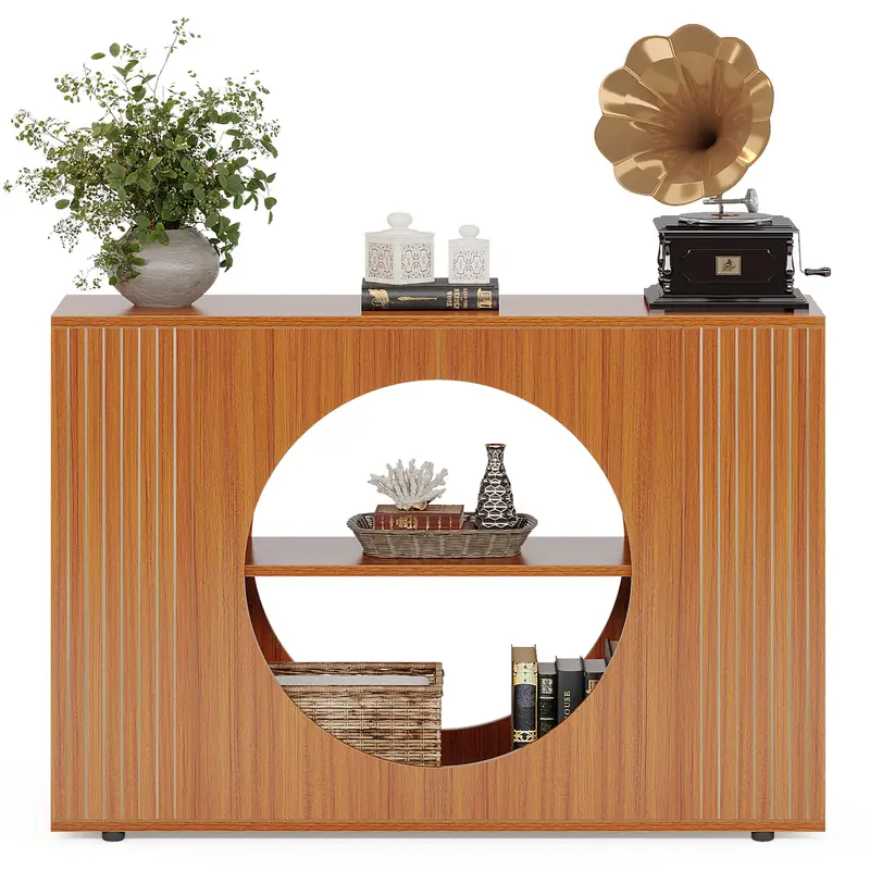 Tribesigns 47" Console Table, Farmhouse Entryway Table with 3-Tier Storage Shelves - Image 2