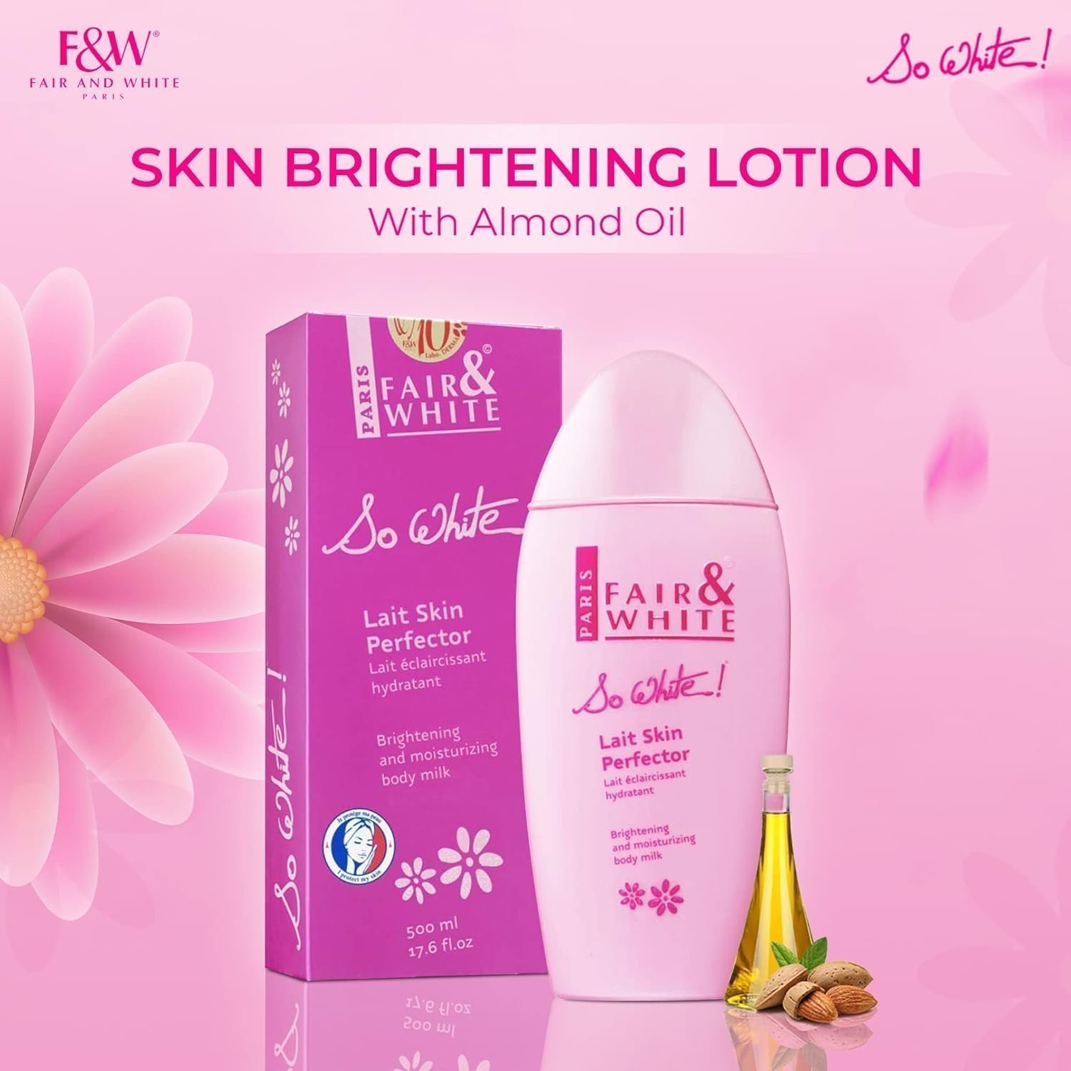 FAIR & WHITE So White, Skin Brightening Lotion - 500 ml / 17.6 Fl oz - Daily Moisturizing Body Lotion - Image 2
