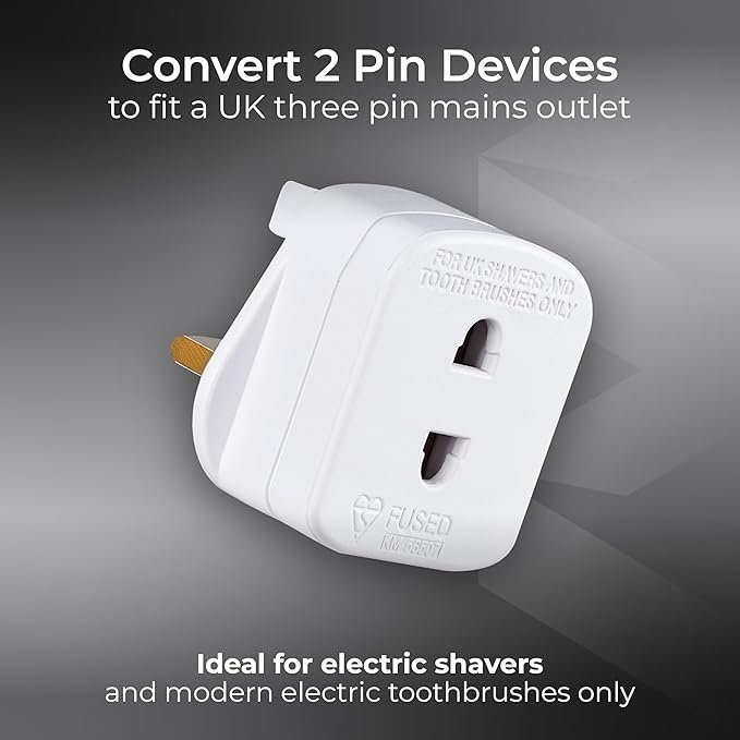 Masterplug Shavingadaptor_01 Electric Shaver Adaptor, 50 x 48 x 46 mm, White - Image 3