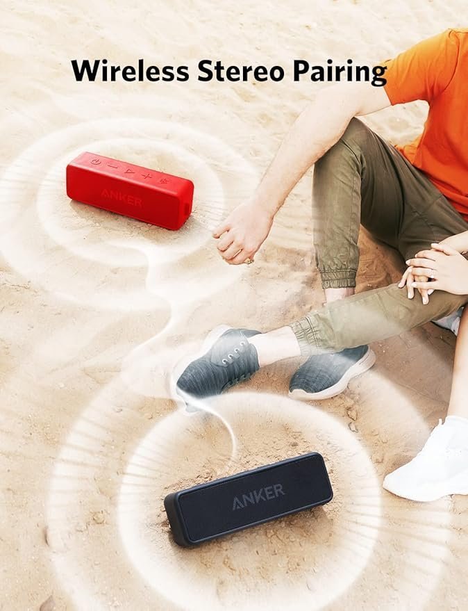 Anker Soundcore 2 Portable Bluetooth Speaker with 12W Stereo Sound, BassUp, IPX7 Waterproof, 24-Hour Playtime - Image 5