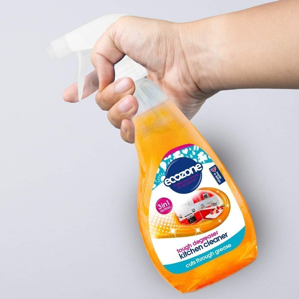 Ecozone Tough Degreaser Kitchen Cleaner Spray, 2-in-1, Citrus Burst Scent (500ml) - Image 3
