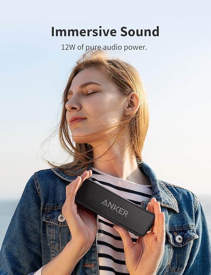 Anker Soundcore 2 Portable Bluetooth Speaker with 12W Stereo Sound, BassUp, IPX7 Waterproof, 24-Hour Playtime - Image 4