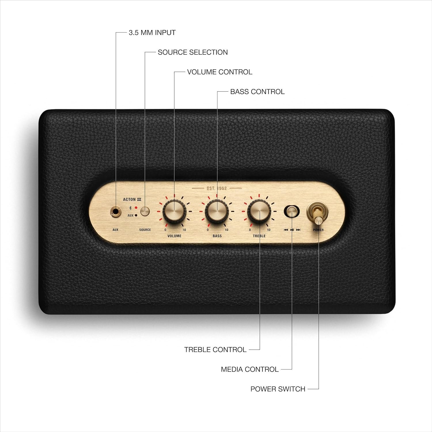 Marshall Acton III Bluetooth Speaker - Black - Image 3