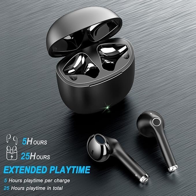 yobola Wireless Earbuds Bluetooth, Headphones HiFi Stereo, IPX5 Waterproof Wireless Earphones Touch Control, Bluetooth Earphones 5.1 Built - Image 2