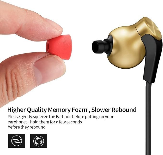 8 Pairs/16 Pcs Memory Foam Earbud Tips, Replacement Earbuds, Earphone Tips, Earbuds Noise Isolation Cover - Image 4