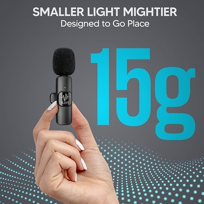 ILOS Wireless Lavalier Microphone for Android Clip-On Mic, Noise Reduction, 65ft Range, 8H Battery, Bluetooth, Plug & Play - Ideal for Vlogging, YouTube, Podcasts, Interviews - Image 5