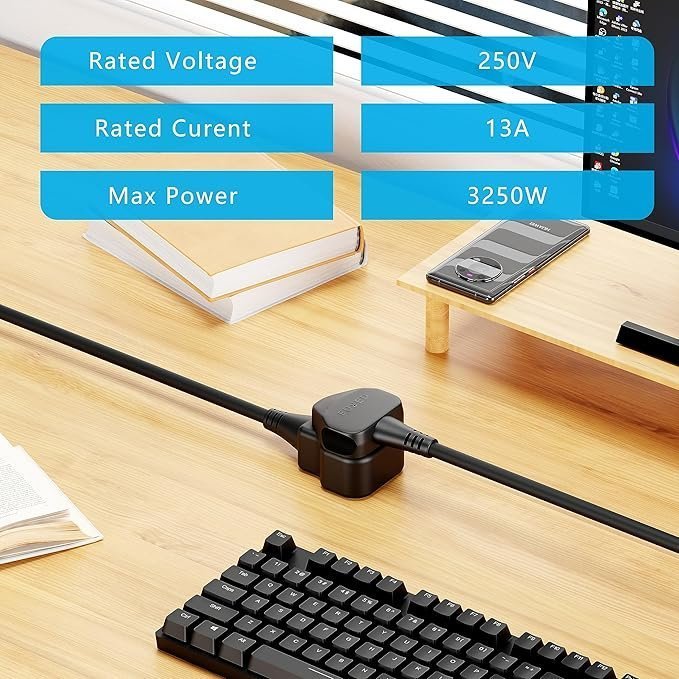 Outdoor Extension Lead 10m Plug Socket Power Cable Extra Long Extension Cord 13 Amp Heavy Duty - Image 2