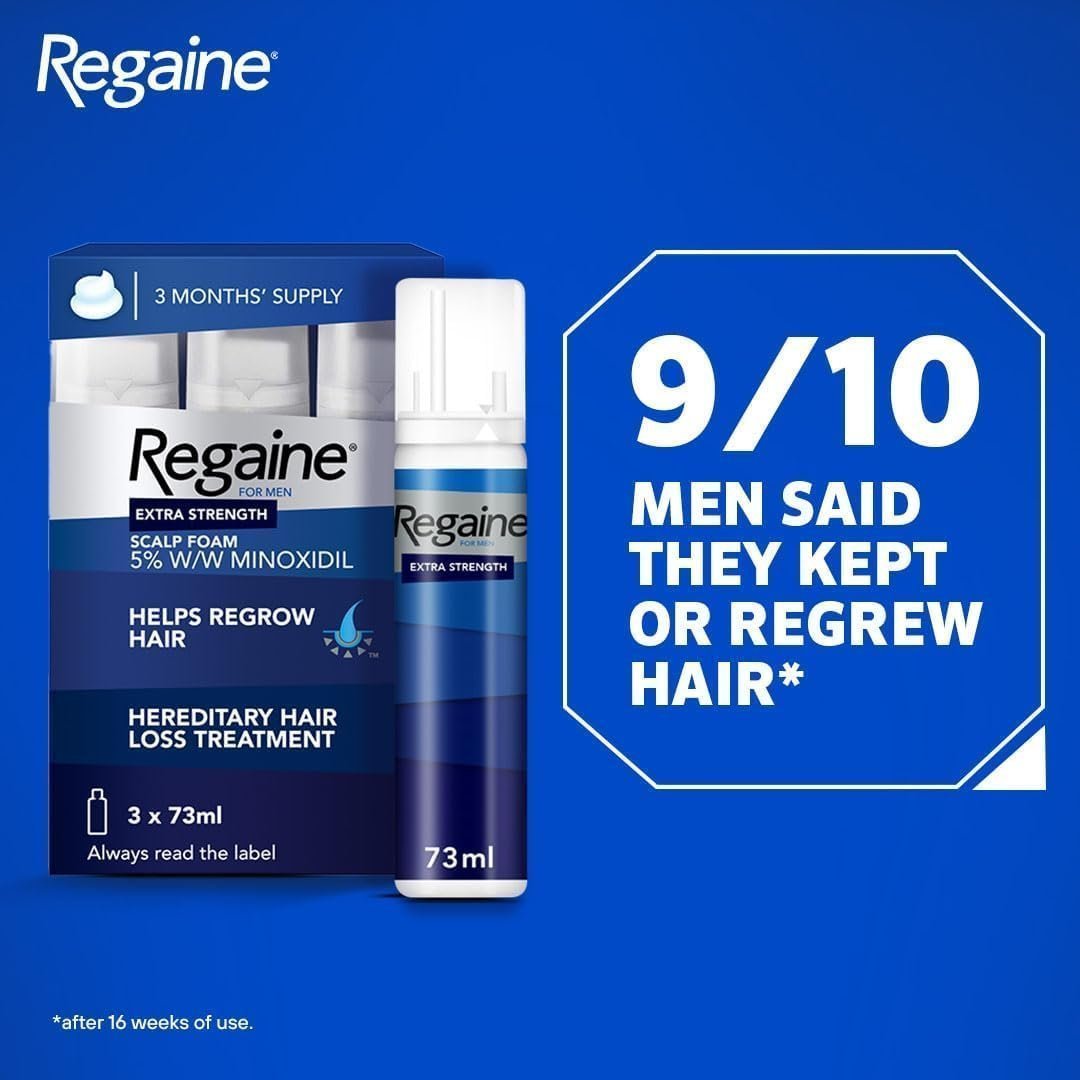 Regaine For Men Hair Regrowth Foam 3 x 73ml (Packing May Vary) - Image 3