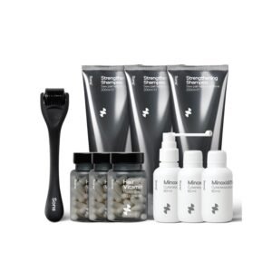Sons Complete Hair Loss Treatment - Minoxidil 5%, Biotin, & DHT Blocking Shampoo + Dermaroller, 3 Month Supply
