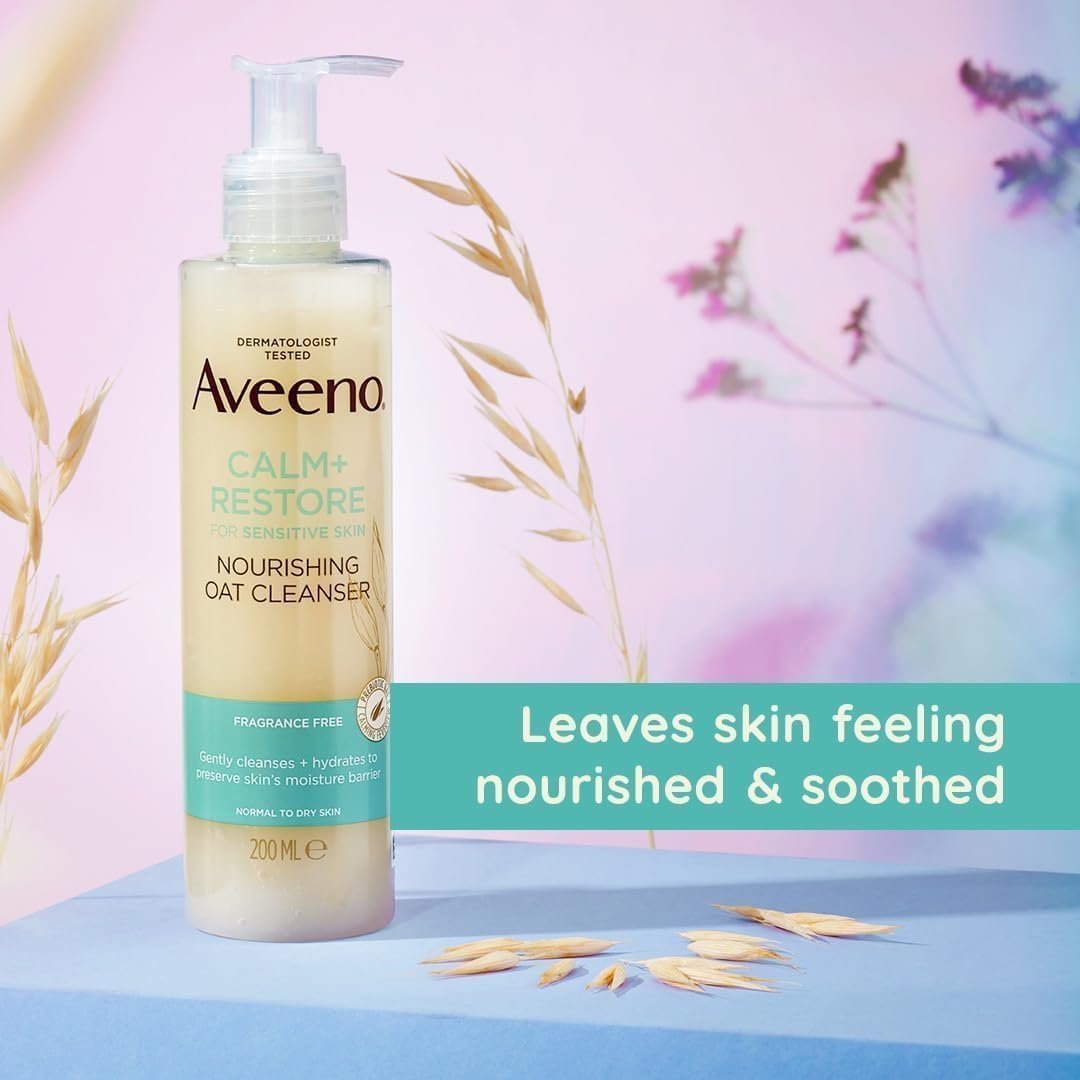Aveeno Face Calm+Restore Nourishing Oat Cleanser (1x 200ml) - Image 3