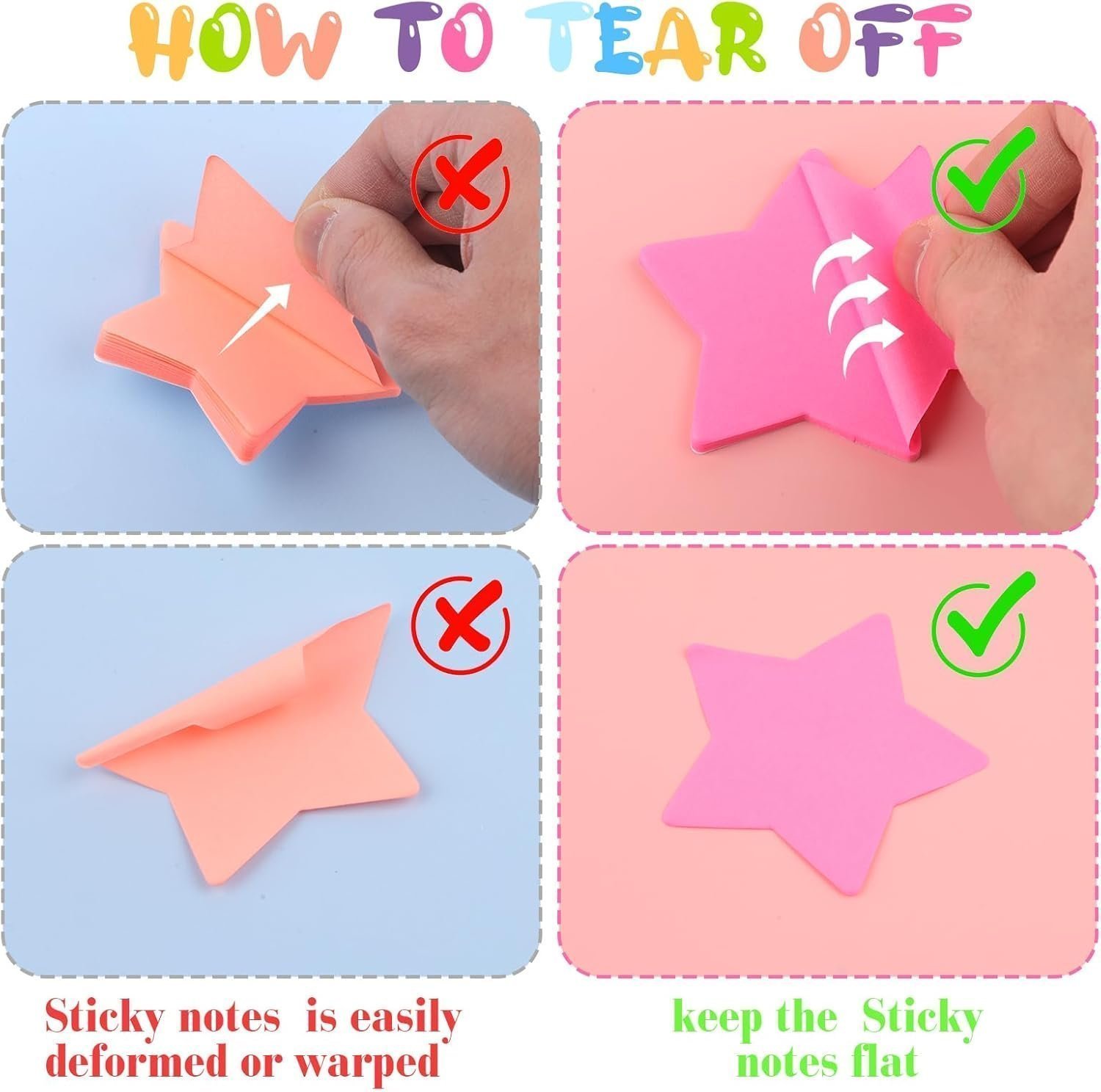 Sticky Notes, 480 Sheets Self Sticky Notes Pad, Pastel Sticky Notes, Bright Stick Notes - 8 Colors - Image 4