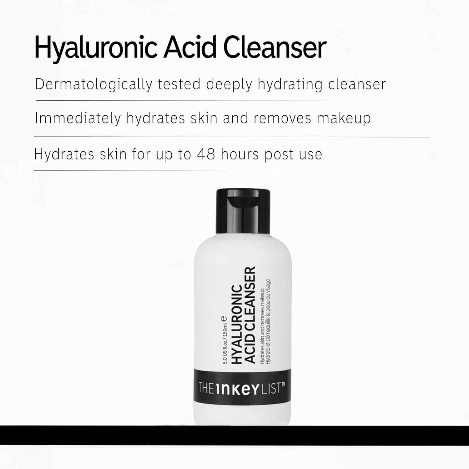 The INKEY List Hyaluronic Acid Cleanser 150ml, Deeply Hydrating Skincare, Removes Makeup, Vegan Friendly, Suitable For All Skin Types - Image 3