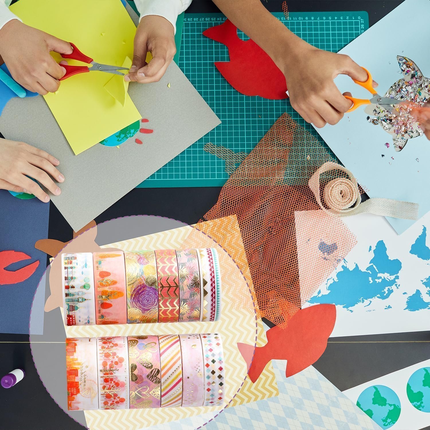 Vanyibro Washi Tape Set,12 Rolls, Floral or Starry Sky Decorative Masking Tapes for DIY, Arts & Crafts - Image 5